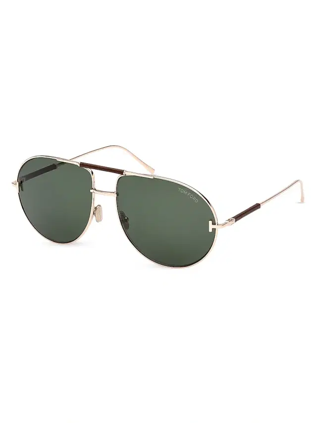 TOM FORD Men's Lou 62MM Aviator Sunglasses - Rose Gold Green