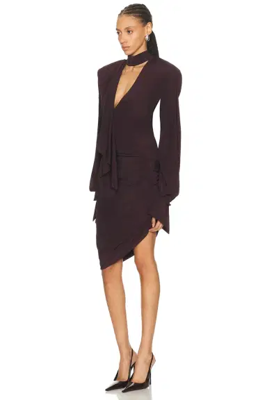 Mugler Long Sleeve Mini Dress | Thumbnail 3 Mugler Long Sleeve Mini Dress | Thumbnail 3
