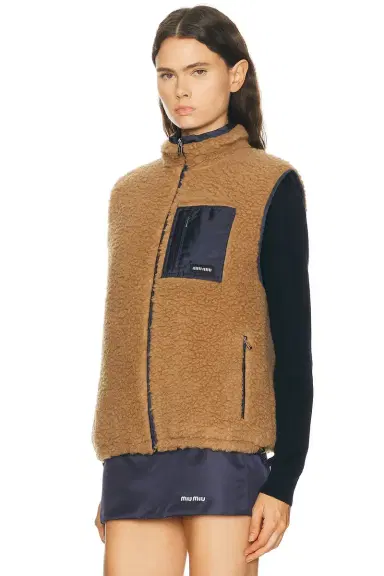 Miu Miu Teddy Ponge'nylon Piumino Vest | Thumbnail 3 Miu Miu Teddy Ponge'nylon Piumino Vest | Thumbnail 3
