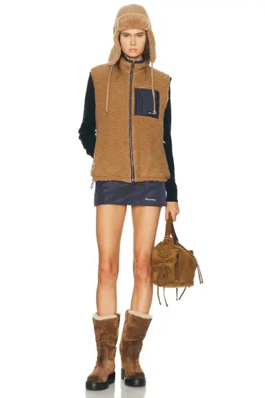 Miu Miu Teddy Ponge'nylon Piumino Vest | Thumbnail 5 Miu Miu Teddy Ponge'nylon Piumino Vest | Thumbnail 5