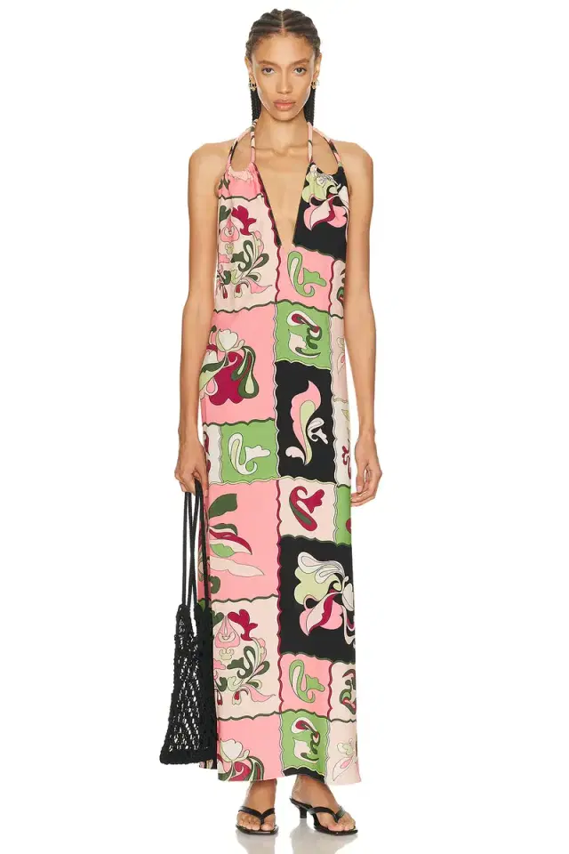 ADRIANA DEGREAS Inamorata Straps Maxi Dress