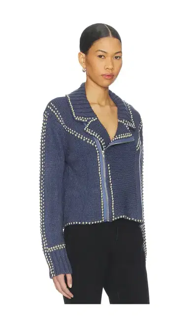 Understated Leather Cropped Moto Robe | Thumbnail 2