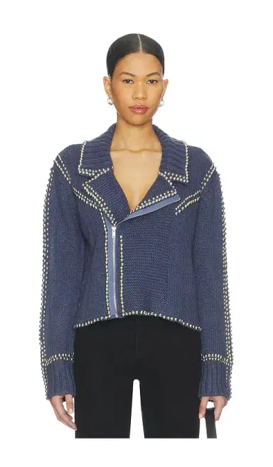 Understated Leather Cropped Moto Robe | Thumbnail 1