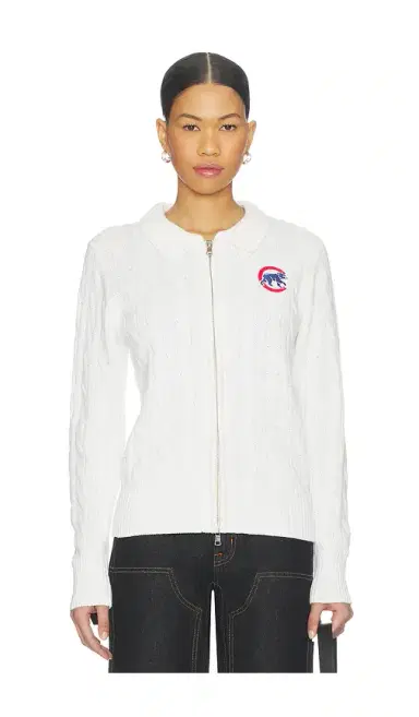 Terez x REVOLVE Chicago Cubs Zip Knit Cardigan | Thumbnail 2 Terez x REVOLVE Chicago Cubs Zip Knit Cardigan | Thumbnail 2