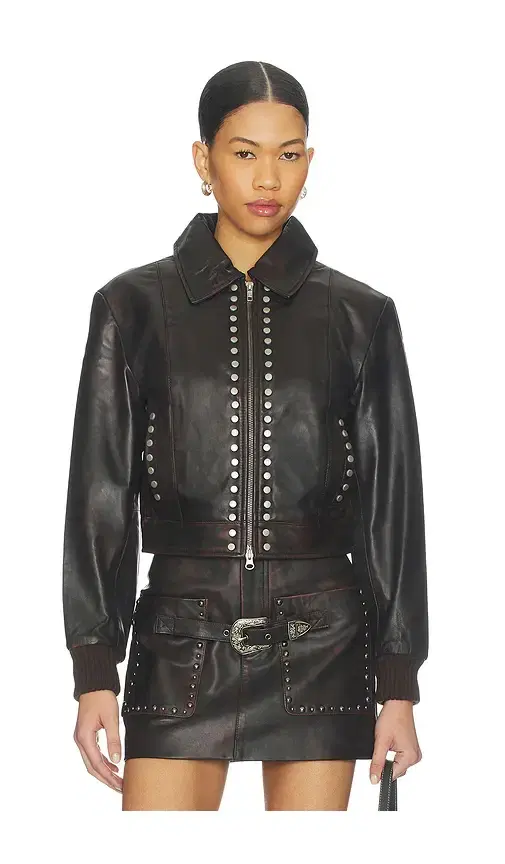 Understated Leather Studded Jacket