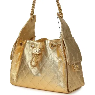 Chanel Chanel Small 25 Hobo Bag Metallic Gold Caviar Antique Gold Hardware | Thumbnail 3 Chanel Chanel Small 25 Hobo Bag Metallic Gold Caviar Antique Gold Hardware | Thumbnail 3