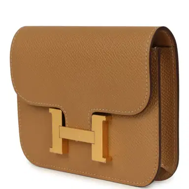 HERMÈS Hermes Constance Slim Wallet Biscuit Epsom Gold Hardware | Thumbnail 5