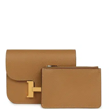 HERMÈS Hermes Constance Slim Wallet Biscuit Epsom Gold Hardware | Thumbnail 7