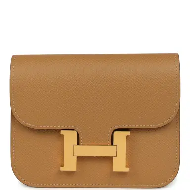 HERMÈS Hermes Constance Slim Wallet Biscuit Epsom Gold Hardware | Thumbnail 1