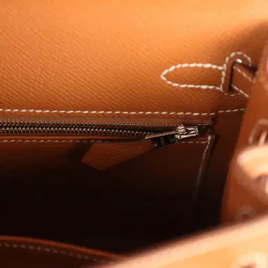 HERMÈS Hermes Kelly Sellier 25 Gold Epsom Palladium Hardware | Thumbnail 9 HERMÈS Hermes Kelly Sellier 25 Gold Epsom Palladium Hardware | Thumbnail 9