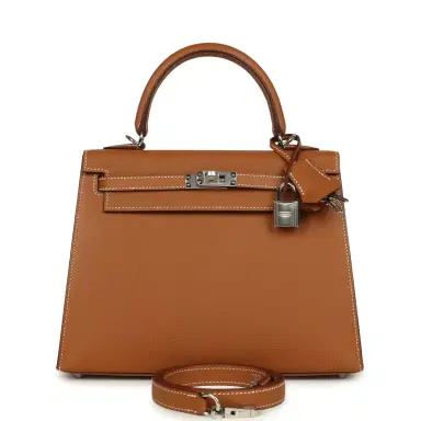 HERMÈS Hermes Kelly Sellier 25 Gold Epsom Palladium Hardware | Thumbnail 1 HERMÈS Hermes Kelly Sellier 25 Gold Epsom Palladium Hardware | Thumbnail 1