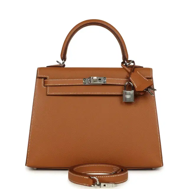 hermes Hermes Kelly Sellier 25 Gold Epsom Palladium Hardware