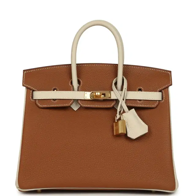 hermes Hermes Special Order (HSS) Birkin 25 Gold and Craie Togo Gold Hardware