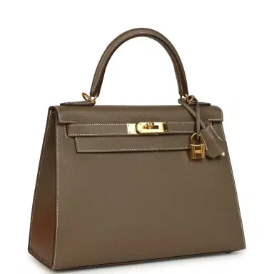 HERMÈS Pre-owned Hermes Kelly Sellier 28 Etoupe Epsom Gold Hardware | Thumbnail 2 HERMÈS Pre-owned Hermes Kelly Sellier 28 Etoupe Epsom Gold Hardware | Thumbnail 2