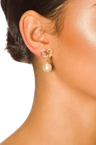 Valentino Garavani V Logo Signature Pearl Earrings | Thumbnail 2 Valentino Garavani V Logo Signature Pearl Earrings | Thumbnail 2