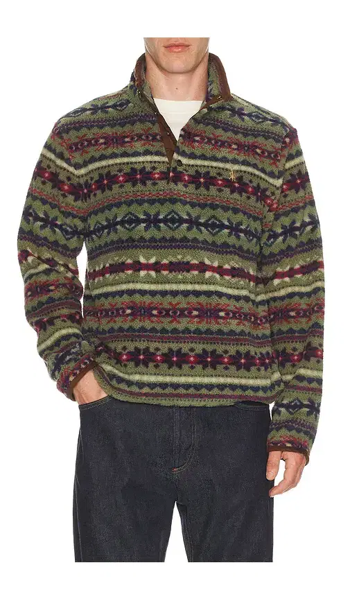 Polo Ralph Lauren Vintage Poly Fleece Knit Mockneck Pullover
