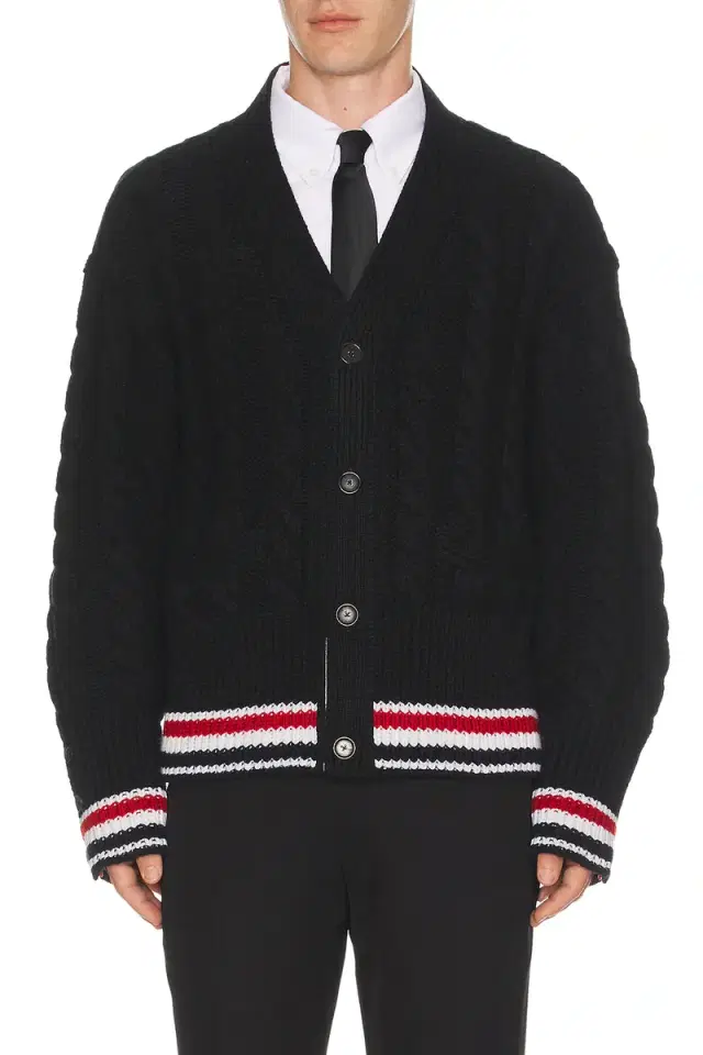 Thom Browne Baby Cable V Neck Cardigan