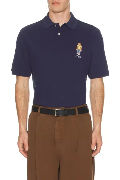 Polo Ralph Lauren Short Sleeve Basic Mesh Novelty Bear Polo | Thumbnail 3