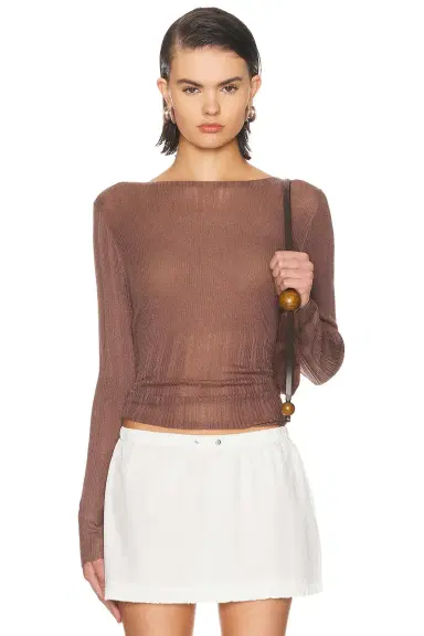 Deiji Studios Open Work Long Sleeve Top | Thumbnail 1 Deiji Studios Open Work Long Sleeve Top | Thumbnail 1
