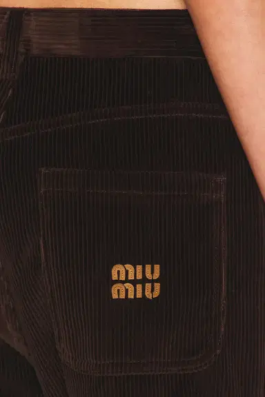 Miu Miu Velluto A Coste Pelle Pant | Thumbnail 6 Miu Miu Velluto A Coste Pelle Pant | Thumbnail 6