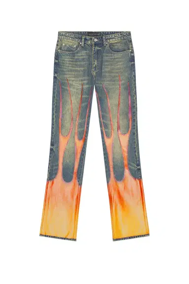 Who Decides War by Ev Bravado Flame Denim Pants | Thumbnail 5 Who Decides War by Ev Bravado Flame Denim Pants | Thumbnail 5