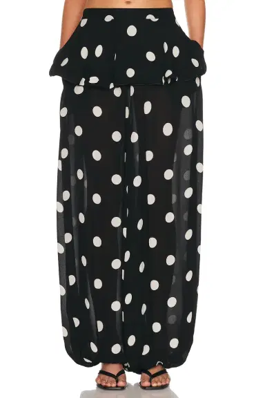 ADRIANA DEGREAS Polka Dot Peplum Pant | Thumbnail 1 ADRIANA DEGREAS Polka Dot Peplum Pant | Thumbnail 1