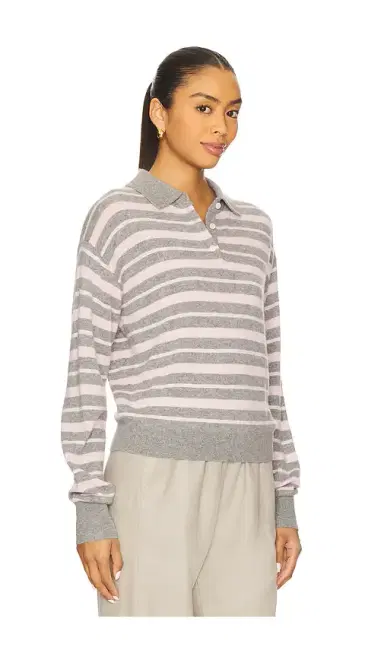 Guest In Residence Collegiate Stripe Polo Sweater | Thumbnail 2
