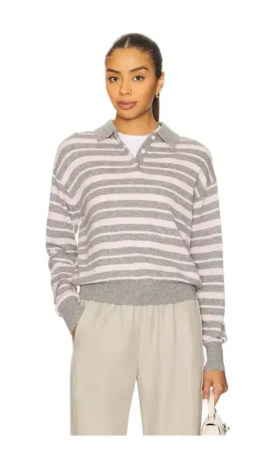 Guest In Residence Collegiate Stripe Polo Sweater | Thumbnail 1