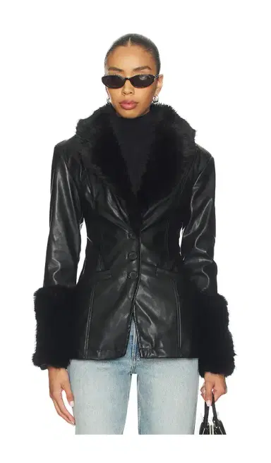 WeWoreWhat Faux Fur Collar Jacket | Thumbnail 1 WeWoreWhat Faux Fur Collar Jacket | Thumbnail 1