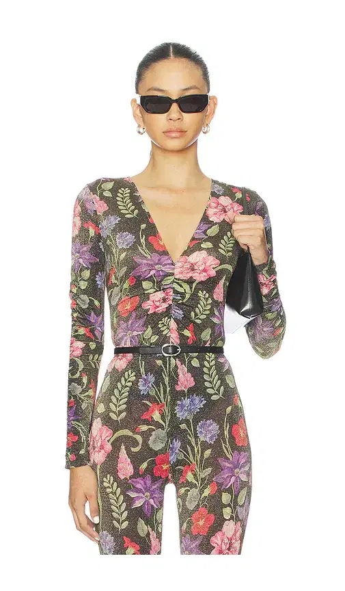 Fleur du Mal Wildfleur Plunge Bodysuit