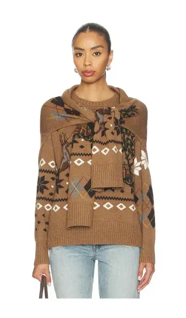 Monse Fair Isle Crewneck Sweater With Scarf | Thumbnail 1