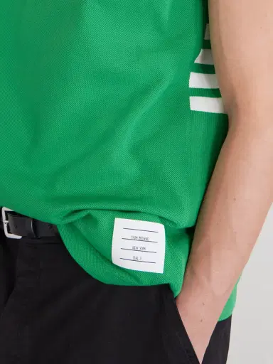 Thom Browne Logo-Appliquéd Striped Cotton-Piqué Polo Shirt - Men | Thumbnail 6 Thom Browne Logo-Appliquéd Striped Cotton-Piqué Polo Shirt - Men | Thumbnail 6