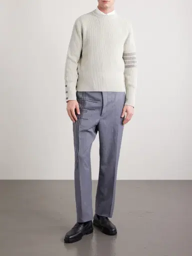 Thom Browne Slim-Fit Striped Cotton Sweater - Men | Thumbnail 2