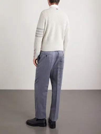 Thom Browne Slim-Fit Striped Cotton Sweater - Men | Thumbnail 3