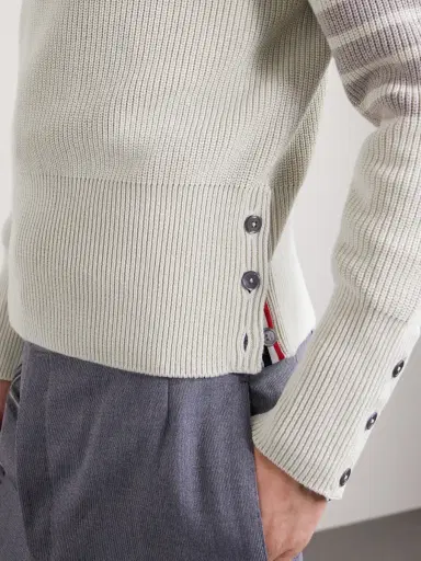 Thom Browne Slim-Fit Striped Cotton Sweater - Men | Thumbnail 4