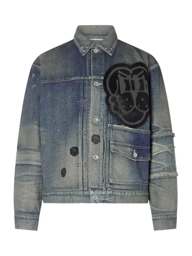 Neighborhood Chito Savage Appliquéd Distressed Denim Jacket - Men