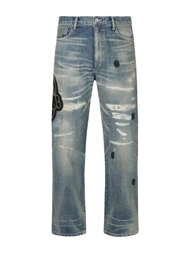 Neighborhood Chito Savage Appliquéd Distressed Straight-Leg Jeans - Men