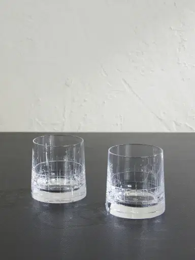 Christofle Graphik Set of Two Crystal Double Old Fashioned Glasses - Men | Thumbnail 1