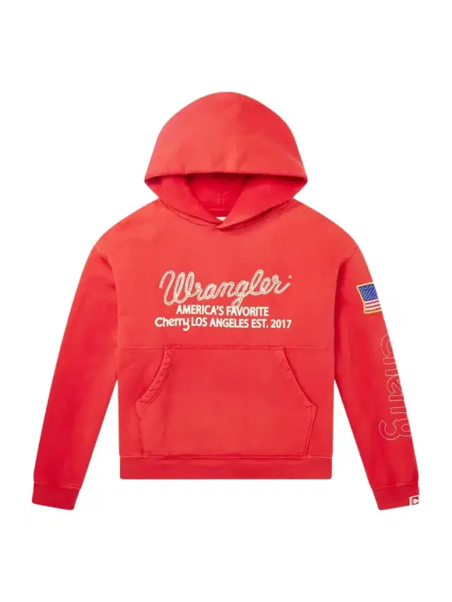 Cherry Los Angeles Wrangler America's Favorite Logo-Embroidered Printed Cotton-Fleece Hoodie - Men