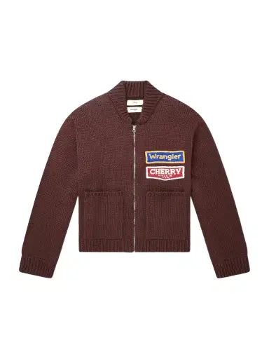 Cherry Los Angeles Wrangler Logo-Appliqued Embroidered Cotton Zip-Up Jacket - Men | Thumbnail 1 Cherry Los Angeles Wrangler Logo-Appliqued Embroidered Cotton Zip-Up Jacket - Men | Thumbnail 1