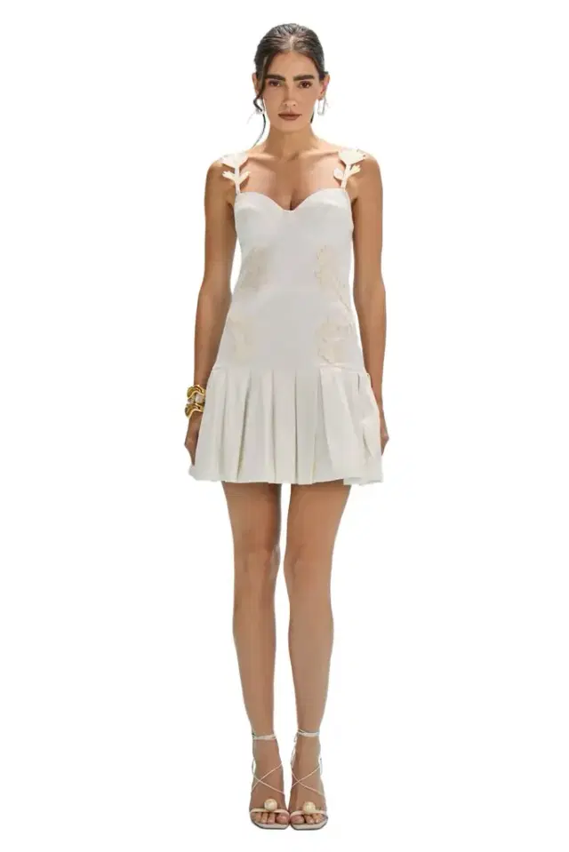 AQUAMIST LINEN MINI DRESS