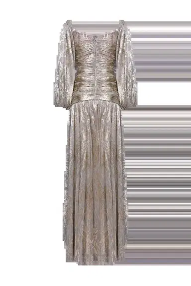 PatBo GOLDEN DUST LUREX LONG SLEEVE GOWN | Thumbnail 3
