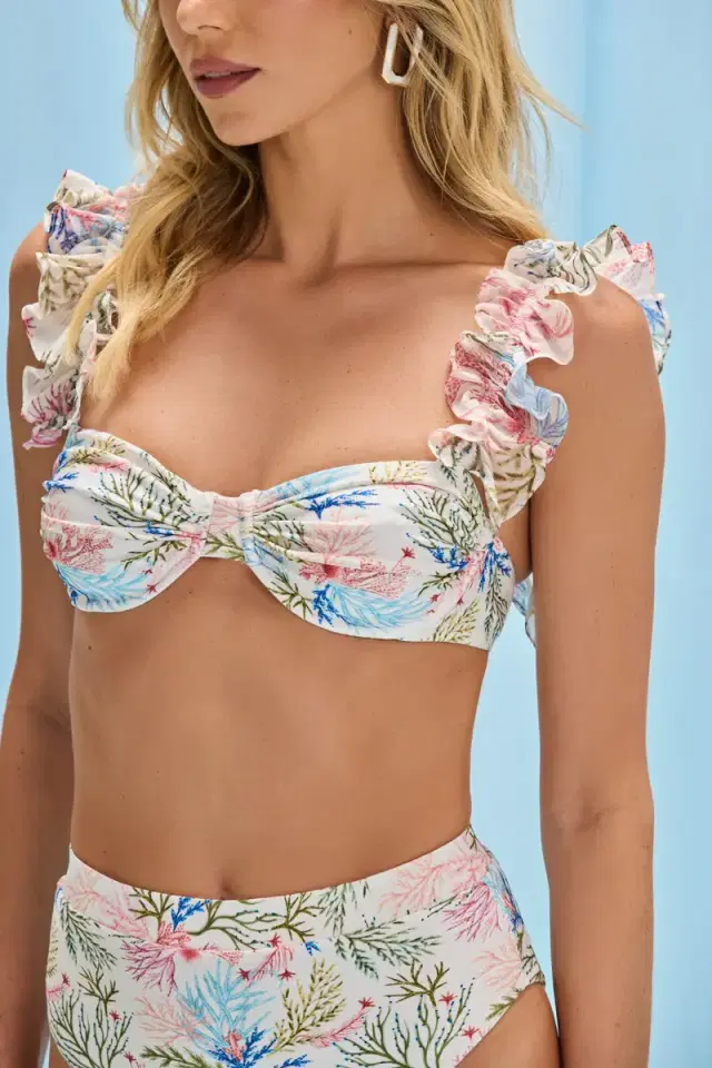 PatBo SEAWEED FLUTTER BIKINI TOP