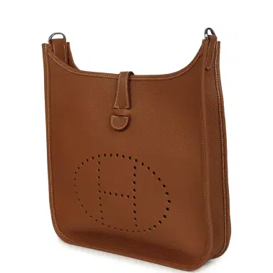 HERMÈS Hermes Evelyne III PM Gold Clemence Palladium Hardware | Thumbnail 5 HERMÈS Hermes Evelyne III PM Gold Clemence Palladium Hardware | Thumbnail 5