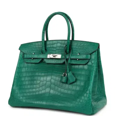 HERMÈS Pre-owned Hermes Birkin 35 Malachite Matte Niloticus Crocodile Palladium Hardware | Thumbnail 5