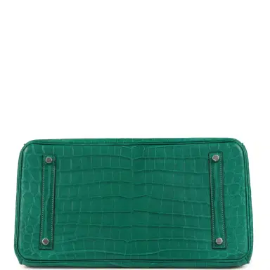 HERMÈS Pre-owned Hermes Birkin 35 Malachite Matte Niloticus Crocodile Palladium Hardware | Thumbnail 6