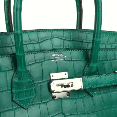 HERMÈS Pre-owned Hermes Birkin 35 Malachite Matte Niloticus Crocodile Palladium Hardware | Thumbnail 7