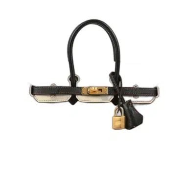 HERMÈS Pre-owned Hermes Special Order (HSS) Birkin 25 Craie and Black Epsom Brushed Gold Hardware | Thumbnail 1 HERMÈS Pre-owned Hermes Special Order (HSS) Birkin 25 Craie and Black Epsom Brushed Gold Hardware | Thumbnail 1