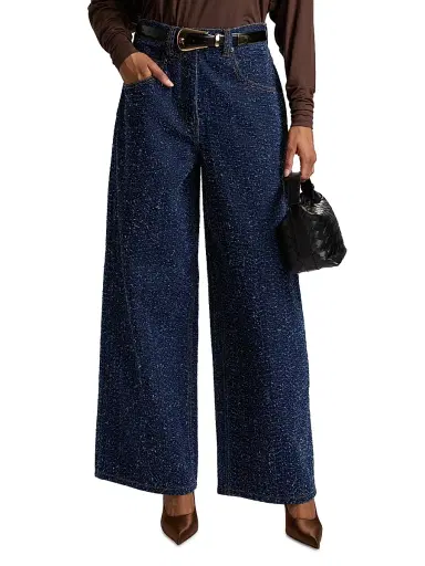 Ronny Kobo Women's Solene Denim High-Rise Wide-Leg Jeans - Dark Indigo - Size Small | Thumbnail 3 Ronny Kobo Women's Solene Denim High-Rise Wide-Leg Jeans - Dark Indigo - Size Small | Thumbnail 3