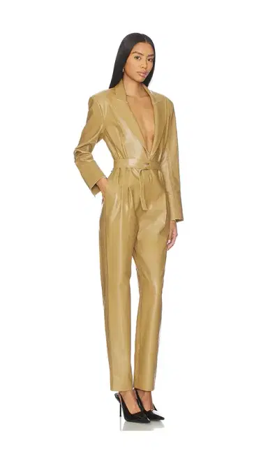 Norma Kamali Easy Fit Single Breasted Tapered Leg Jumpsuit | Thumbnail 2